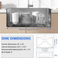 25x22 Inch Drop In Kitchen Sink, 25 Inch Kitchen Sink Top Mount 18 Gauge 304 Stainless Steel Single Bowl KitchenSink With Grid Handmade Topmount KitchenSink Drop In