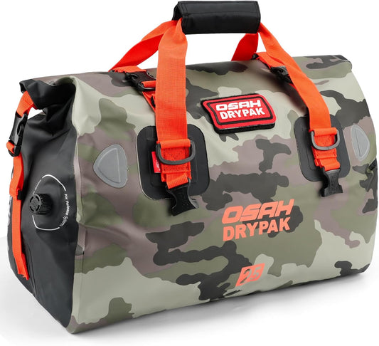 Waterproof Duffel Bag - Motorcycle Dry Bag Tail Bag with Large Storage Space, Waterproof Luggage Duffle Bags with Outer Mesh Zipper Pocket for Camping, Kayaking, Fishing & Traveling - Roamly