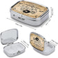 Metal 2 Compartment Pill Organizer Travel Friendly Portable Compact Pill Box Cute Pill Case to Hold Vitamins,Fish Oil,Supplements,Meds,Tablet for Purse,Pocket. (Bottles and Skeletons)