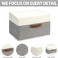 8 Pack Storage Bins Foldable Storage Boxes Fabric Storage Box with Lid & Handle Large Washable Organizer Bulk for Office, Home, Books, Clothes, Bedroom, Closet, (15INx10INx10IN White/Grey)
