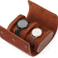 JOYIR Genuine Leather Watch Roll for 2 Watches | Double Watch Travel Case Organizer with Pillows | Portable Storage & Display for Men & Women | Ideal Gift for Father's Day, Birthday