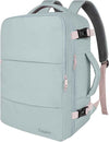 Taygeer Personal Item Backpack for Men Women, Travel Backpack Carry on Luggage Flight Approved with Water Bottle Pocket & Shoe Pouch, Large Weekender Work Bag for Hiking Gift, Gray Powder