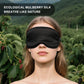 100% Mulberry Silk Sleep Mask, Ultra-Soft Light Blocking Eye Cover for Travel & Rest(Black)