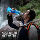 Water Filter Bottle Survival - 650/1000/2000ml Collapsible Water Bottle with NSF/FDA Certification with Filter Squeeze Water Filter Bottle Portable Water Filter Hiking Backpacking Camping