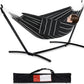 PNAEUT Double Hammocks with Stand for Outside, Portable Space Saving Heavy-Duty Steel Stand for Indoor Outdoor Patio with Carrying Bag, 450 lbs Capacity (Chasm)