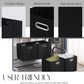 Collapsible Organization Basket Fabric Foldable Box with Handles, 13x13 Cube Storage Bins Set of 4, Thick and Heavy Duty Storage Baskets for Shelves Bedroom Livingroom,Black