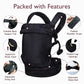 Baby Carrier for Newborn to Toddler, Cozy Baby Wrap Carrier 7-35 lbs, Ergonomic Backpack Design, Front and Back Facing Options, Black