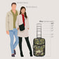 U.S. Traveler Rio Rugged Fabric Expandable Carry-on Luggage, Rolling Suitcase, Camouflage, 2 Wheel Set