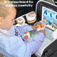 MENZOKE Car Seat Tray for Kids with Large Educational Drawing Board, Tablet Stand & Cooler Cup Holder, Essential for Family Road Trips, Airplane Rides & Daily Commutes, Black