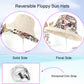 Women Wide Brim Sun Hats Metal Wired Edge Summer UV Protection Beach Fishing Hat for Hiking Garden Travel Chin Strap
