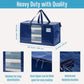 VENO 4 Pack Moving Bags, Comforter and Blanket Storage Bags for Closet, Moving Boxes, Boxes with Lids Alternative, College Dorm Packing Supplies, Foldable Heavy-Duty Tote with Window (Blue, 4 Pack)