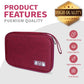 Electronics Travel Organizer,Portable Waterproof Electronic Travel Storage Bag for Small Charging Cord Storage,Charger,Small Electronics,SD Card etc,for Travel,Business -Wine Red