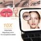 Portable Travel Makeup Bag with Lighted Mirror, 3 Color Brightness, Beige