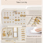 Vlando Travel Jewelry Case for Women Girls Mothers, PU Leather Small Mini Jewelry Box for Rings, Necklaces, Bracelets, Earring Holder Organizer Storage for Travel Accessories, Bridesmaid Gifts - Beige