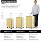 mixi 24 Inch Checked Luggage PC Hard Shell Suitcase Top Opening Aluminum Frame Travel Suitcases with Wheels, Lark Yellow