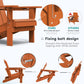 SERWALL Adirondack Chair with Cup Holders - Composite Adirondack Chairs Set of 4 HDPE Outdoor Chairs All Weather Use- Orange