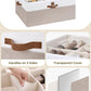 StorageWorks Shoe Organizer for Closet, Fits up to 24 Pairs, Shoe Cubby Storage Containers with Adjustable Dividers and Clear Cover, Brown & White