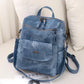 PU Leather Backpack Purse for Women Fashion Multipurpose Design Handbag Ladies Shoulder Bags Travel Backpack Blue