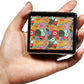 Silver Vintage Pill Box 7 Day Metal Pill Box with Mirror and 8 Compartments Cute Travel Pill Organizer for Purse (Retro Summer Floral)
