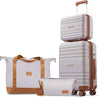 Luggage Sets 4 Piece, 20 Inch Expandable Carry On Suitcase with TSA Lock & Spinner Wheels, Lightweight Travel Luggage Sets with YKK Zippers (Light purple, 4 Piece Sets(14/20/DB/TB))
