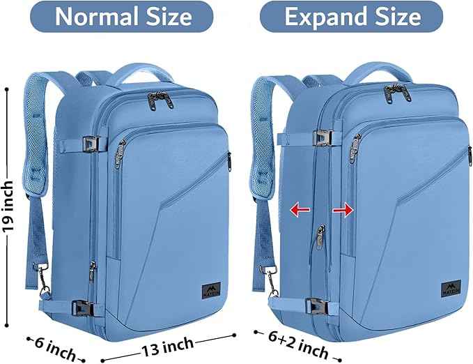 MATEIN Cute Backpack for Women, Nurses Teacher, Expandable Water Resistant Carry on Backpacks for Business Trip, 45L Rucksack for Traveler Outdoor Sports, Gift for Traveling