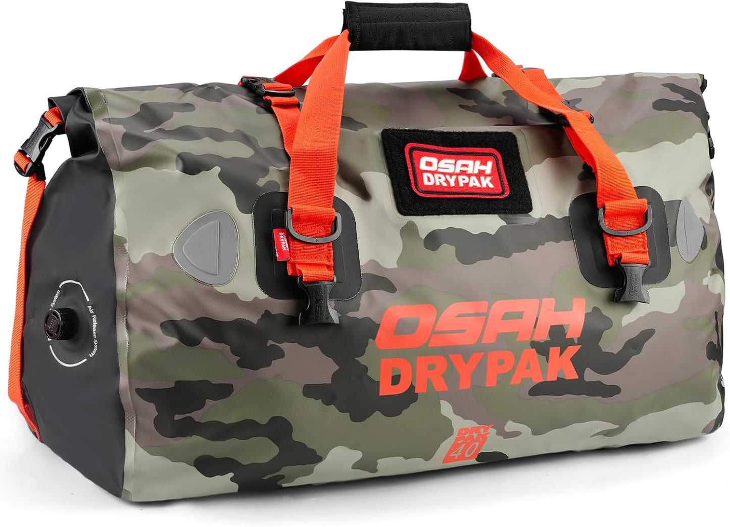 Waterproof Duffel Bag - Motorcycle Dry Bag Tail Bag with Large Storage Space, Waterproof Luggage Duffle Bags with Outer Mesh Zipper Pocket for Camping, Kayaking, Fishing & Traveling - Roamly