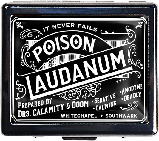 Silver Vintage Pill Box 7 Day Metal Pill Box with Mirror and 8 Compartments Cute Travel Pill Organizer for Purse (Vintage Halloween Label)