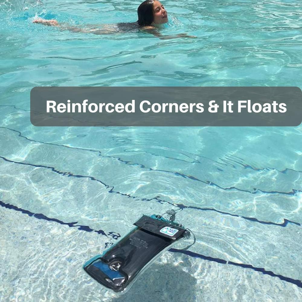 AquaVault 100% Waterproof Floating Smart Phone Case & Money Pouch - Fits All Phones - Made from Premium Heavy Duty PVC for Added Drop Protection - Includes Adjustable Neck Strap. White