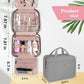 BALHLHG Toiletry Bag for Women With Hanging Hook, Medium Travel Makeup Organizer, Water-resistant Cosmetic Toiletries Bag for Bathroom, Trip, Business, Grey