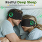 Sleep Headphones with Bluetooth 5.4 Sleep Mask, Bamboo Cotton Music Wireless Bluetooth Eye Mask for Sleeping, Earphones HD Speaker Microphone for Travel, Gifts for Men Women, Black