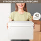Large 17" 42 Quarts Collapsible Stackable Storage Bins with Lids [3-Pack] Foldable Fabric Linen Storage Boxes Cube, Closet Organizer Baskets with Label (16.7 x 12 x 12", White)