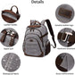 Travel Laptop Backpack 17.3 inch XL Computer Backpack for Men Waxed Canvas College Daypack Business Backpack Gray - Roamly
