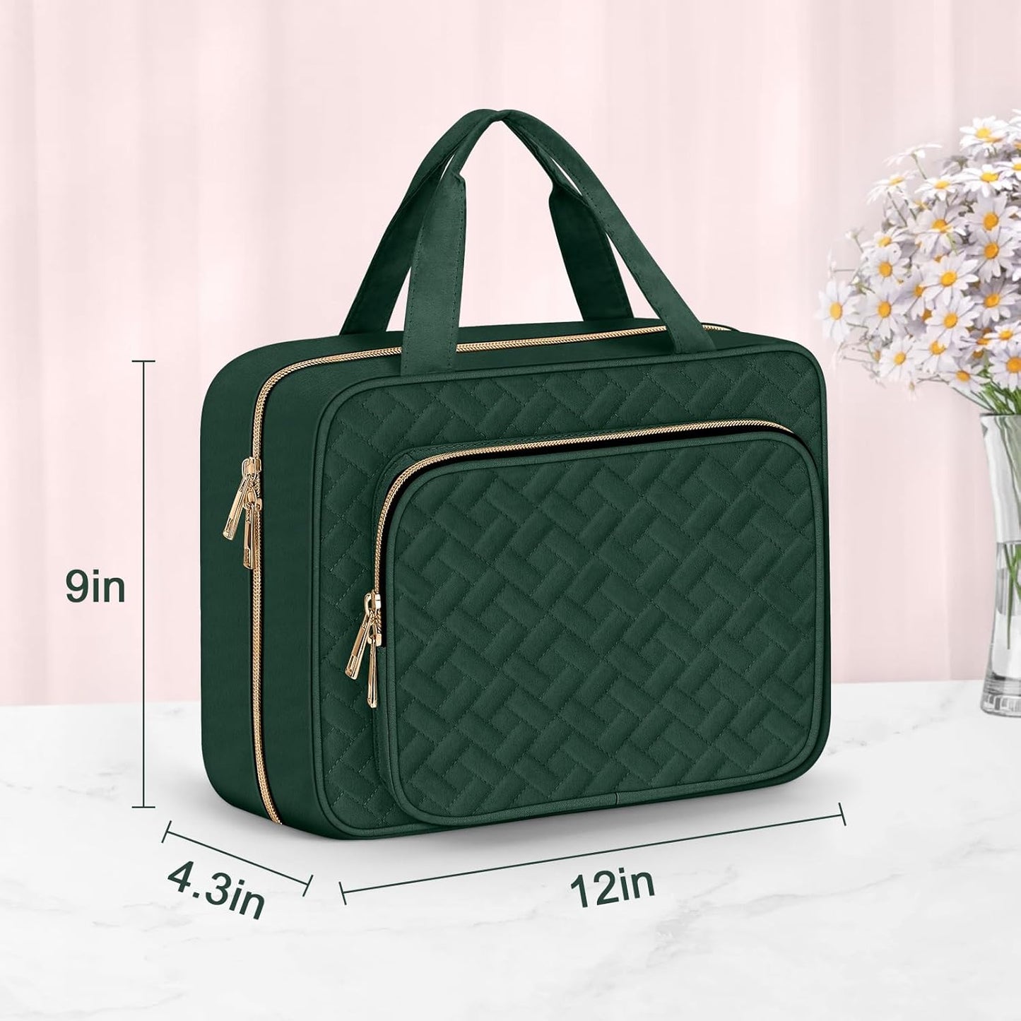 Wedama Toiletry Bag for Women, Large Cosmetic Travel Bag, Hanging Toiletry Bag for Bathroom, Thickened PVC Waterproof Travel Makeup Bag, Toiletries Bag for Travel Business Trips and Camping - Roamly