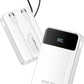 Portable-Charger-Power-Bank Travel Essentials Battery Pack USB C 30000mAh Built in Cable 22.5W Phone Fast Charging Powerbank Compatible with iPhone 16 15 14 13 12 11 iPad Samsung Google (White)