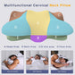 Dual-Height Cervical Neck Pillow for Pain Relief, Memory Foam Pillows with Cooling Tech -3D Ergonomic Support, Cooling Cover, for Side/Back/Stomach Sleeper Pillow, Minimalist Style - Gray,White