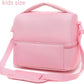 FlowFly Double Decker Cooler Insulated Lunch Bag Large Tote for Boys, Girls, Men, Women, With Adjustable Strap,Pink
