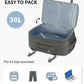 ECOHUB Travel Backpack for Men Women, Carry on Backpack with USB Charging Hole, Spirit Airlines Personal Item Bag Flight Approved, 15.6 Inch Laptop Backpack with Anti Theft Pockets, 30L, Grey Green