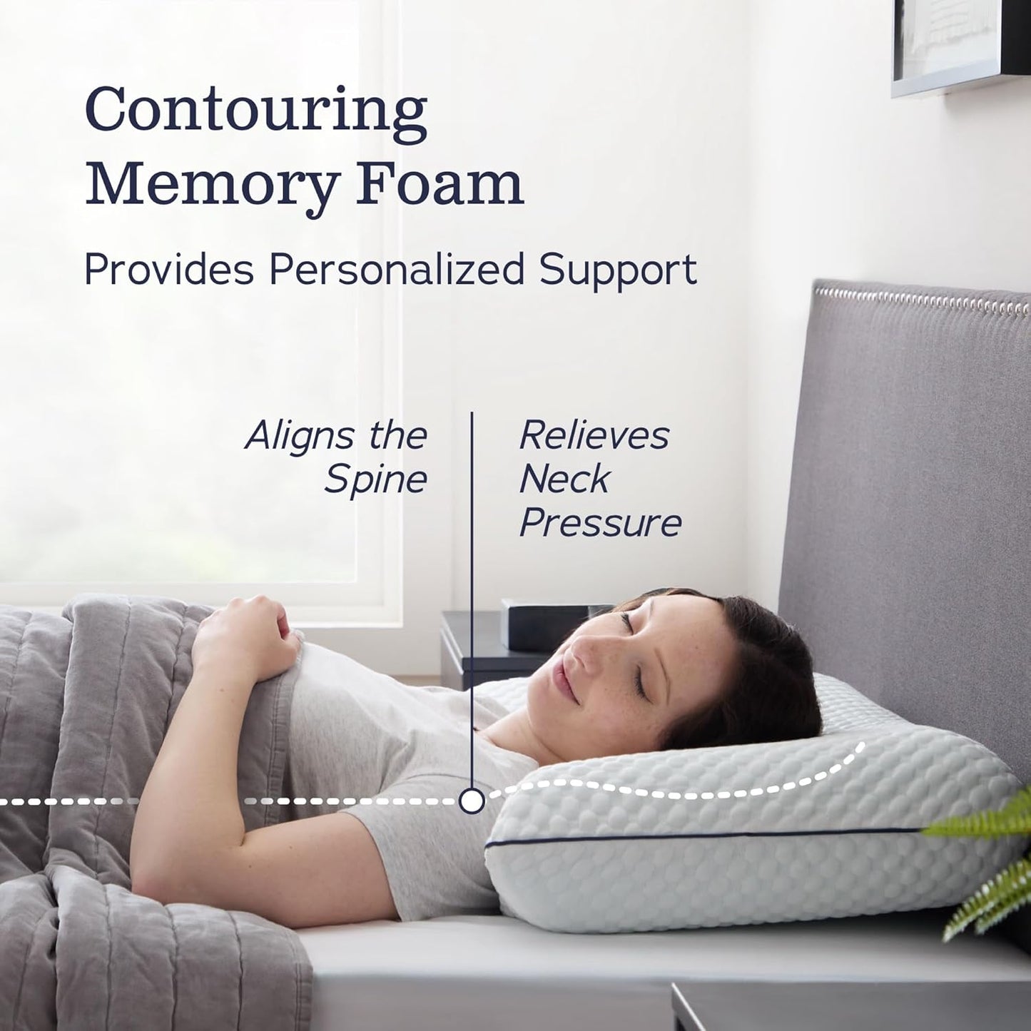 WEEKENDER Gel Memory Foam Pillow - Queen Size - 2-Pack - Medium Plush Feel - Neck & Shoulder Support - For Back, Side, & Stomach Sleepers - Home, Hotel, & Hospital Essentials