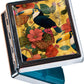 8‑Compartment Metal Pill Box Organizer – Portable Medicine Case 3″×2.6″ | Food‑Grade Dividers | Secure Snap Button Lid | Travel & Gift for Seniors (Tropical Toucan Garden)