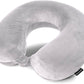 Brookstone Travel Neck Pillow - Lightweight Fleece Casing U-Shaped Stuffable Memory Foam Travel Pillow for Sleeping and Neck Support, Size One Size, Grey