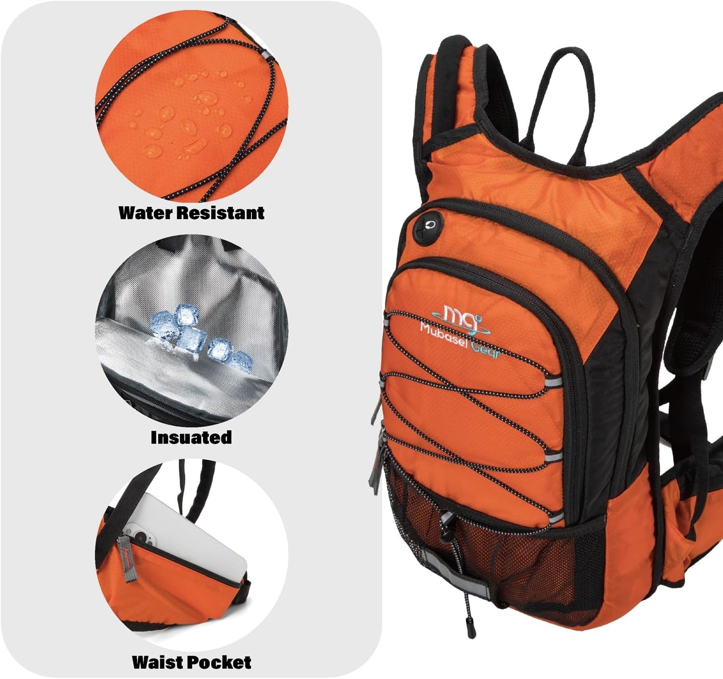 15L Insulated Hydration Backpack Pack with 2L Water Bladder Lightweight Hiking Backpack Bag for Women Men Daypack for Hiking Running Festival Camping Biking - Roamly
