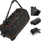 Vomgomfom 32" Soft-Sided Foldable Wheeled Travel Duffel Bag,Expandable 110L to 140L Rolling Cargo Bag with 2 Wheels and Multiple Pockets,Black-orange - Roamly