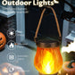 Kaliqo Solar Lantern Outdoor Lights - Official, Waterproof Kaliqo Solar Flame Lights Hangable with Dancing Flame, Hemp Rope Hanging Flame Lanterns,Dual Charging Modes, Smokeless (4 Pack)