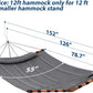 TegerDeger 12FT 2 Person Hammock Large Hammock 450LB Capacity with V Shaped Hardwood Spreader Bar & Nylon Rope for Outside, Patio, Garden, Backyard, Beach, Poolside - Gray