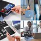 Travel Electronics Organizer, Waterproof Cable Organizer Bag for Electronic Accessories Double Layer Large Shockproof Cable Storage Bag for Cord, Power Bank, Tablet(Up to iPad 11 inch) - Denim blue