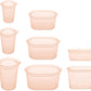 Zip Top Reusable Food Storage Bags | Full Set of 8 [Peach] | Silicone Meal Prep Container | Microwave, Dishwasher and Freezer Safe | Made in the USA
