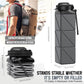Collapsible Water Bottles 20.6oz Foldable Water Bottle BPA Free Reusable Lightweight LeakProof Travel Silicone Water Bottles for Travel Gym Hiking Camping (Upgrade Dark Grey)