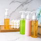 Travel Bottles Plastic Pump Bottle Dispenser Tsa Approved 3.4oz/100ml 4 Pack Refillable Shampoo and Conditioner Empty Travel Size for Cosmetic, Lotion, Liquid Soap (Clear)