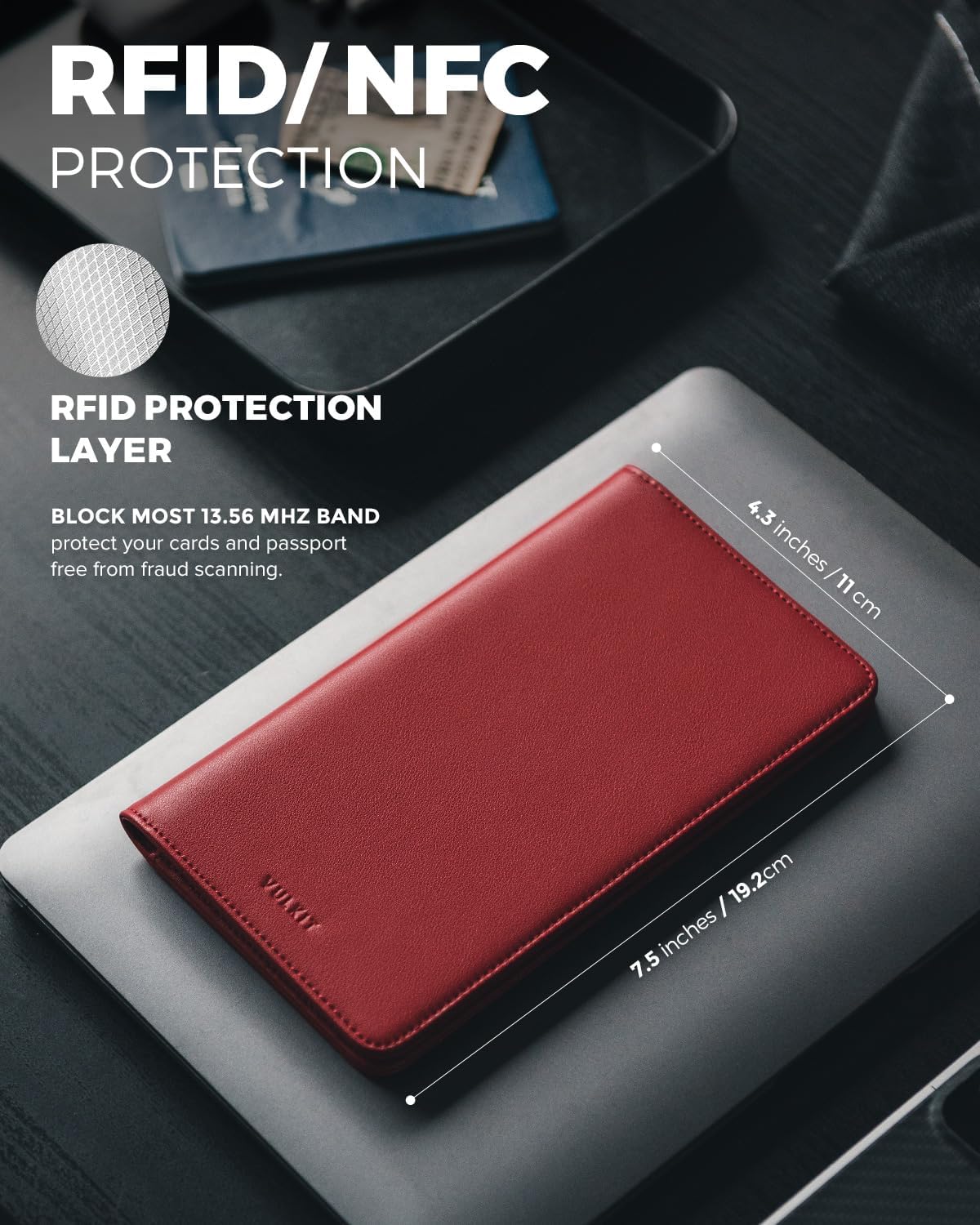 VULKIT Passport Holder Wallet RFID Blocking Travel Wallet for Men & Women - Roamly