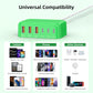 USB C Charger Block, 100W GaN 6 Port PD USB C QC USB A Wall Charger Adapter Plug Cube, Super Fast Type C Charging Station Hub for iPhone 16 15 14 13 12 Pro Max iPad Samsung Pixel 5ft Extension Cord